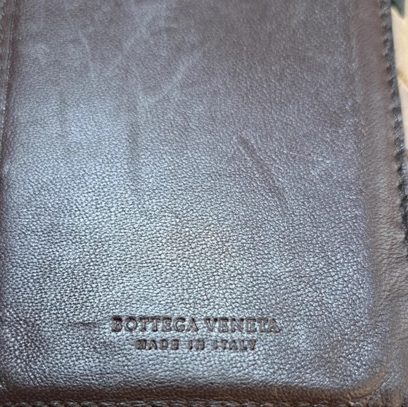 Bottega Veneta Intreccaito Black Brown and Tan Woven Wallet Clutch